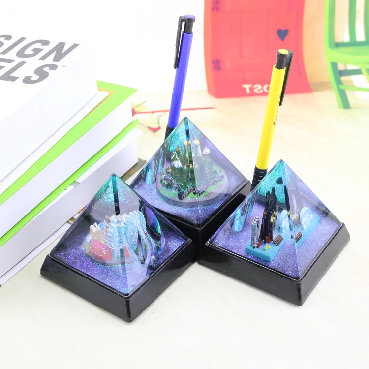 Светодиодный цвет светильник световой пирамиды музыкальная шкатулка ручка