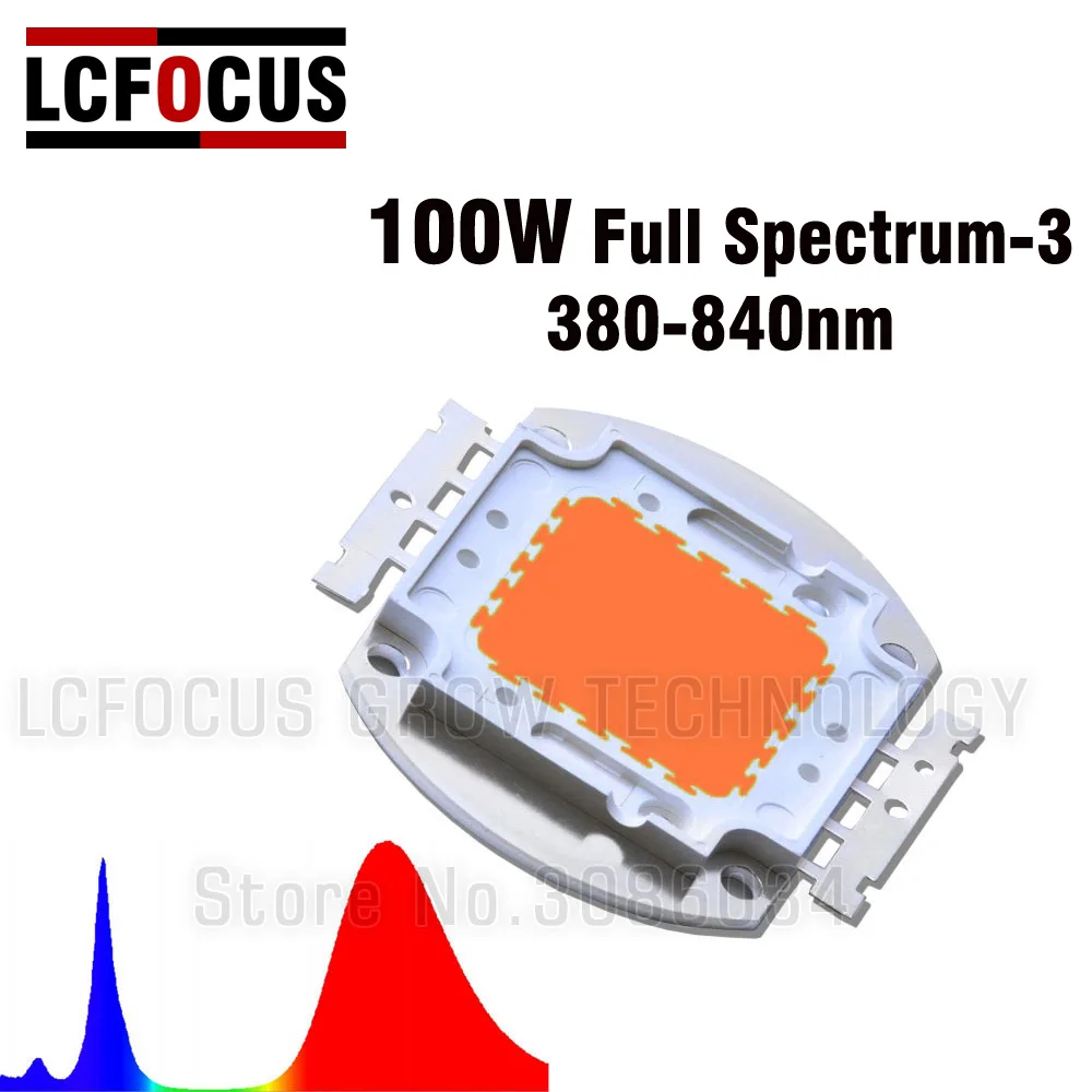 Hydroponics 100W Grow LED Full Spectrum 380-840nm Indoor Plant Vegetable Flower Tent DIY 100W 200W 300W 400W 500W LED Grow Light