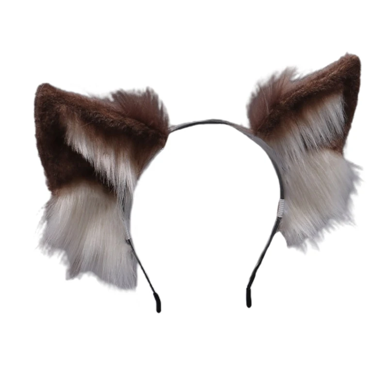 

Simulation 3D Furry Wolf Ears Headband Faux Fur Fluffy Plush Animal Hair Hoop Anime Masquerade Cosplay Hair A07 21 Dropshipping