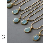 Лидер продаж, цепочка GHIDBK из нержавеющей стали с подвеской из натурального камня, очаровательное овальное Очаровательное ожерелье-чокер, ювелирные изделия