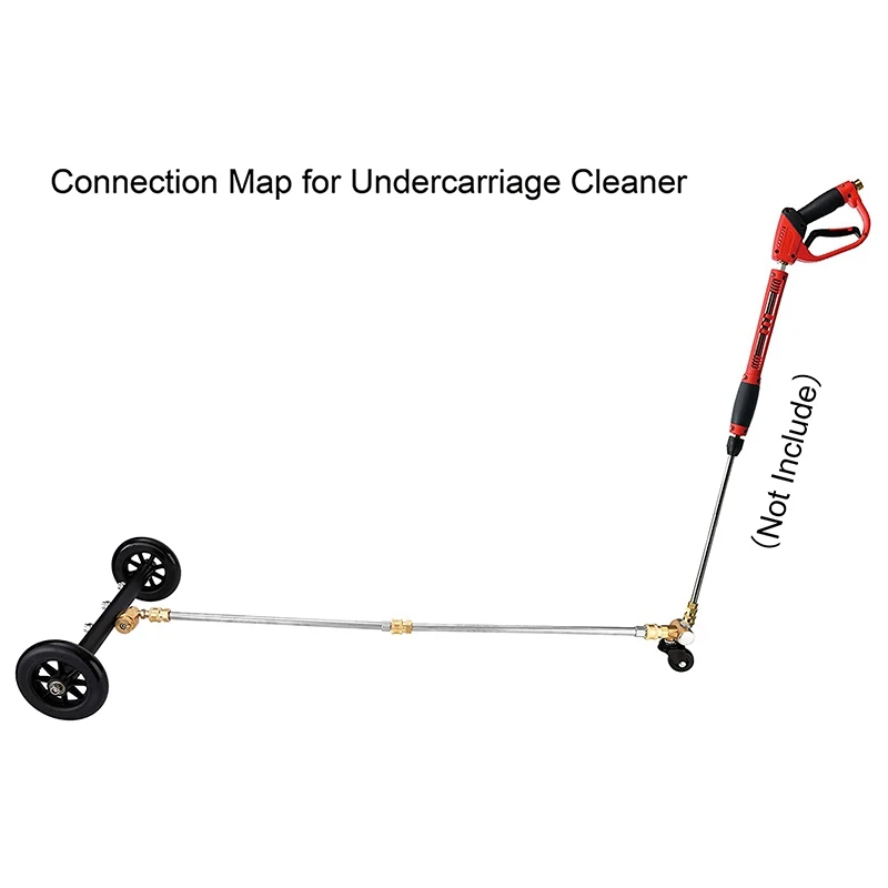 

Undercarriage Cleaner Swivel Wheel for Pressure Washer, Underbody Car Wash, 1/4 Inch Quick Connector, 4000 PSI