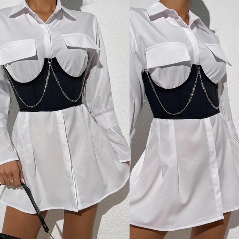 

MXMC Bustier Push Up Boned Corset Bodyshaper Crop Top Underbust Waist Cincher