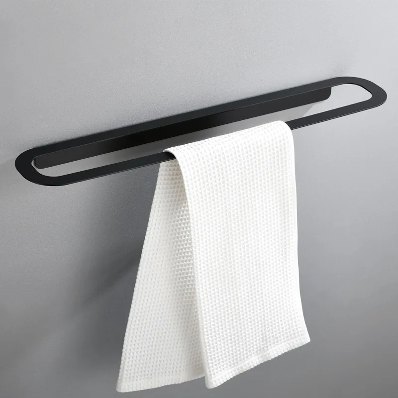 

Black punch-free bathroom accessories four-piece bathroom stainless steel towel rack bath towel rack shelf set