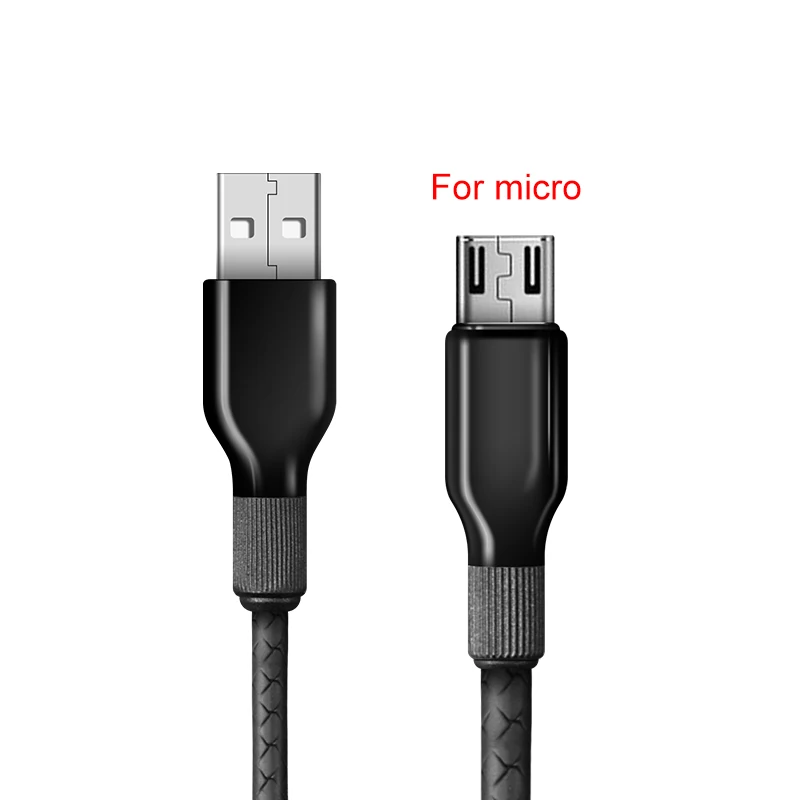 Black For micro usb IONCT 3A Micro USB Дата-кабель для быстрой передачи данных зарядки для iPhone Xiaomi samsung Android usb c type-c кабель мобильного телефона зарядное устройство Шнур провода - Цвет: Black For micro usb