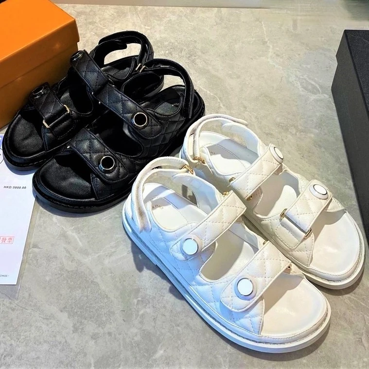 

Summer Women's Sandals Designer Brand Sandals Luxury Genuine Leather Platform Sandals Open-Toed Thick Sole Sandals Zapatos