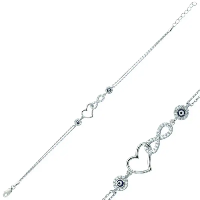 

Sterling silver Heart Infinity Ladies Bracelet