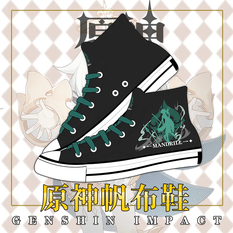Аниме Genshin Impact Xiao Klee Paimon Venti парусиновая обувь унисекс студенческие ботильоны