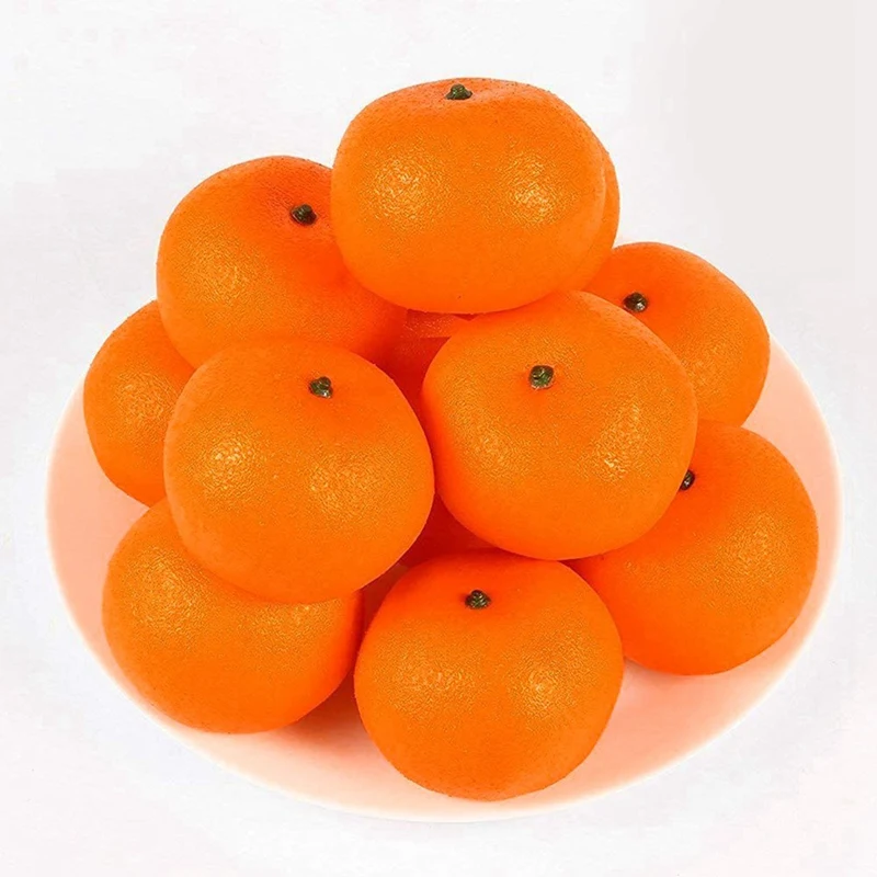 

New 4 Pcs Foam Simulation Orange Fruit & 8 Pcs Artificial Fake Lemons Limes Fruit Yellow + Green