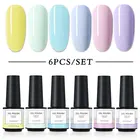Набор УФ-гелей для ногтей, 6 цветовпартия, стойкий лак для ногтей, гели для нейл-арта лаков, 7 мл