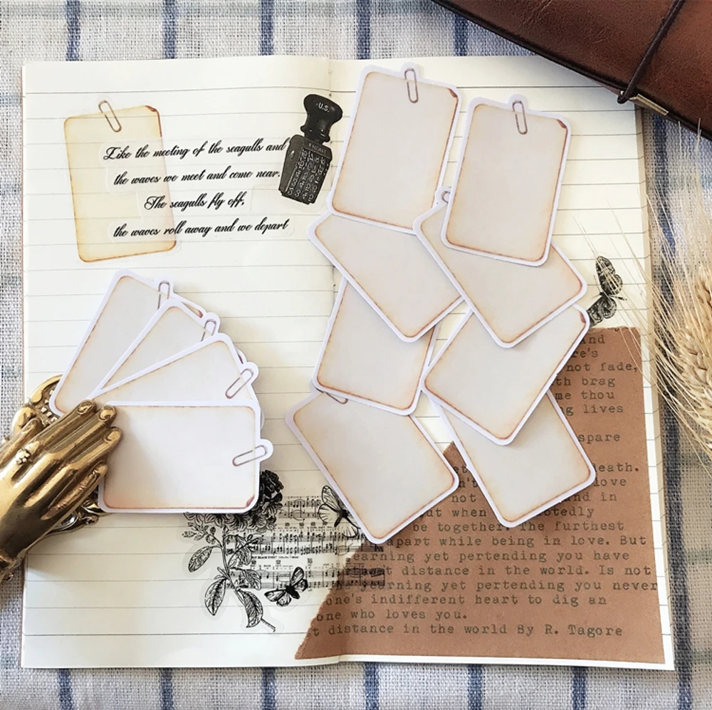 10Pcs/Set Vintage Label Tag Vellum Paper Sticker DIY Craft Scrapbooking Album Junk Journal Planner Decorative Stickers | Канцтовары для