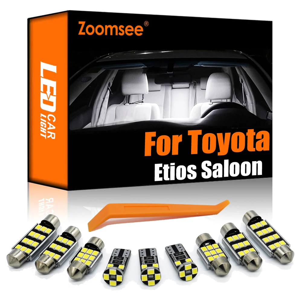 

Zoomsee 10 шт. внутренний светодиодный для Toyota Etios седан 2010-2019 Canbus автомобиля в маскирующем колпаке для внутренних помещений чтение карт светиль...