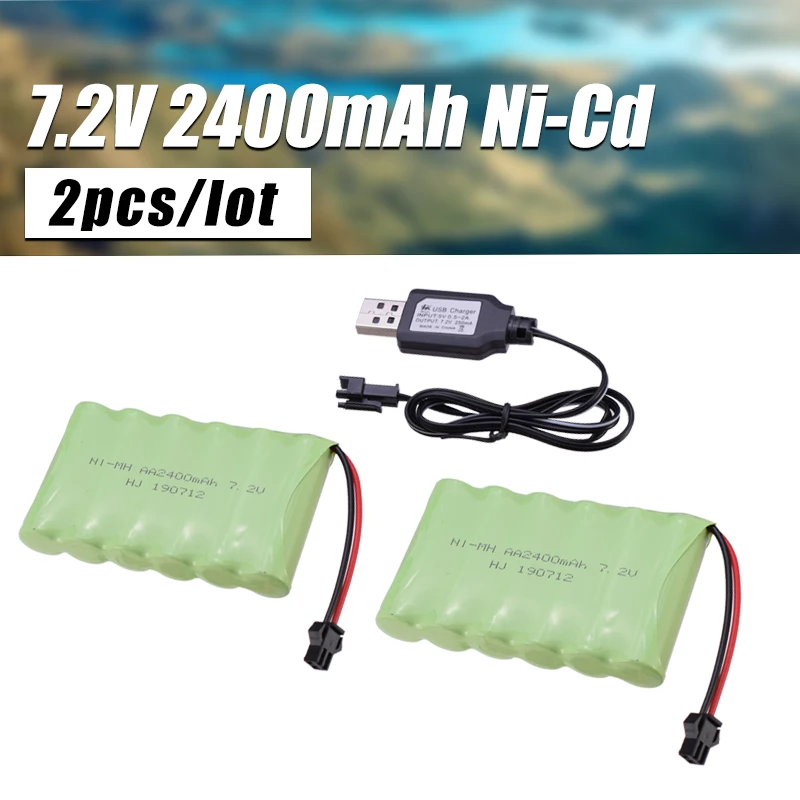 2 шт. 4 8/6 0/7 2/9 6 V 2400mAh Nimh AA Аккумулятор Перезаряжаемый для дистанционного