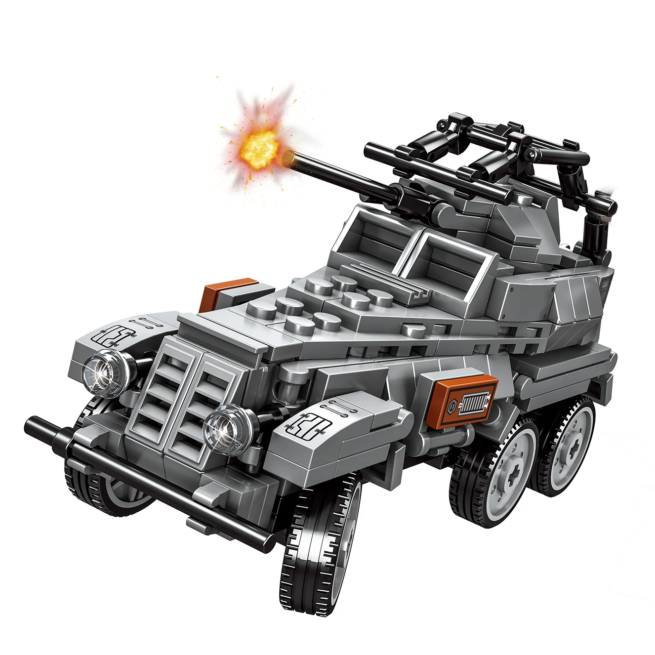 

2021 World War 2 WW2 Army Military Soldier City Police SWAT Armored Reconnaissance Vehicle ​Building Blocks Bricks DIY Kids Toys