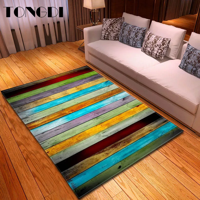 Коврик TONGDI современный нескользящий элегантный художественный 3D цветной в