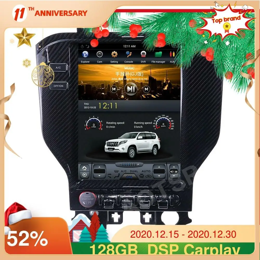 

Carbon Fiber Android 9.0 Multimedia Player For Ford Mustang 2015 - 2019 Car Radio Auto GPS Navigation 64GB Headunit CARPLAY DSP