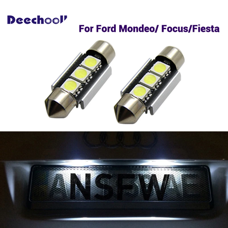 

Canbus Car Exterior LED Light Bulb for Ford Mondeo MK3 /Focus MK 1 2 RS 3 Fiesta MK6 7 C5W Number License Plate Lights White