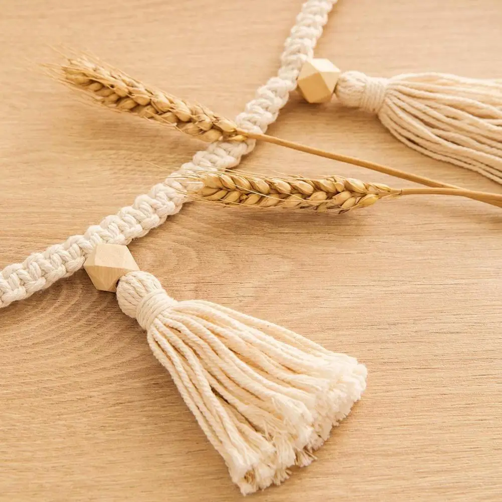 

Hand-woven Tassel Rope Pendant Kids Room Garland Basket Wall Hanging Home Decor