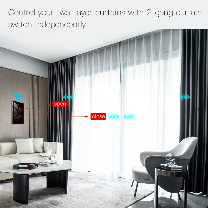 

Tuya Smart Life WiFi Curtain Blind Switch For Roller Shutter Electric Motor Work With Google Home Alexa Voice Control Smart Home