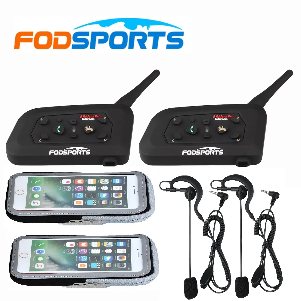 Bluetooth гарнитура Fodsports V6 Pro беспроводная 2 шт.|wireless communicator|bluetooth headset intercombt interphone |