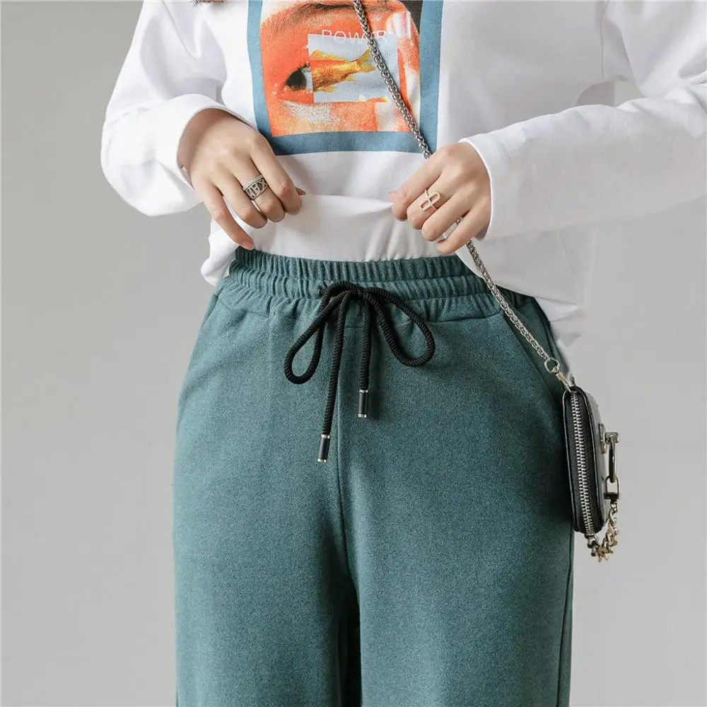 Модные женские брюки бархатные зимние большого размера шаровары | Женская одежда