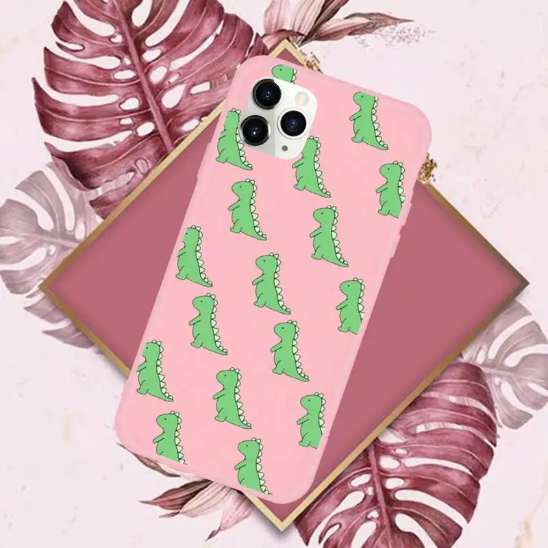 

Cute Dinosaur Baby Fashion Phone Case Candy Color for iPhone 6 7 8 11 12 s mini pro X XS XR MAX Plus