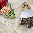 Контейнер для хранения сухофруктов из пищевого пластика, маленький отсек для дерева, не допускает влажности, повседневная домашняя коробка для хранения сухофруктов из фарфора и глазури