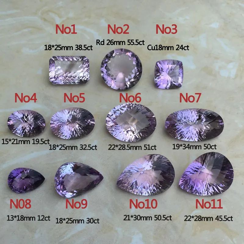 CSJ Природный аметист свободный драгоценный камень кварц Кристалл вогнутая