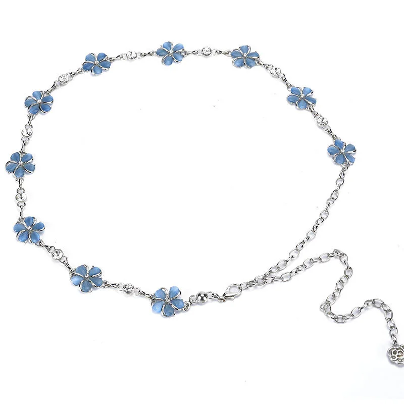 Ремень с металлической цепочкой для женщин универсальный тонкий пояс платьев