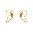 Маленькие серьги-гвоздики с картой Африки, Серебристые серьги золотистого цвета, маленькие украшения, традиционные этнические подарки