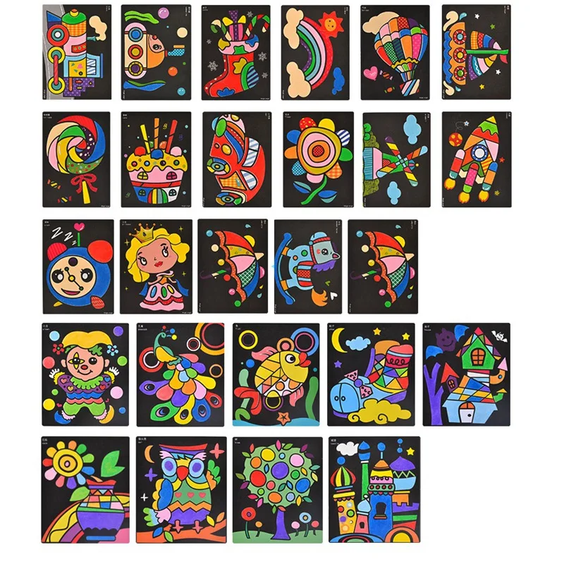 

Kids Sand Painting Toy Suit 12 Color Bottles DIY Cartoon Sand Painting Toy Children's Arts and Crafts Toys Kids Gift