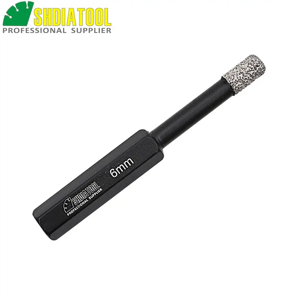 Diatool диаметр 6 мм Вакуумные Спаяны Алмазные биты для камня (2 шт.) фарфор/ кладки