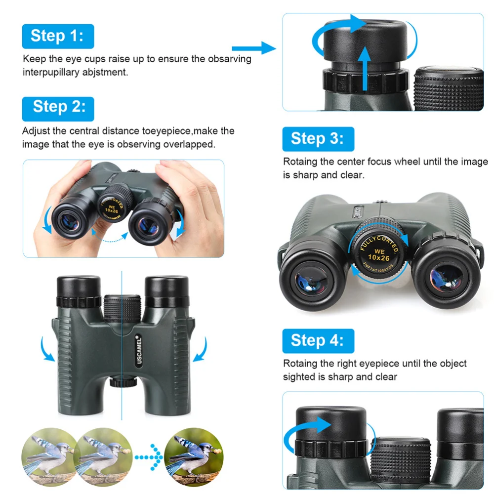 

10x26 Compact Binocular High Definition Waterproof Anti-fog Outdoor Binocular