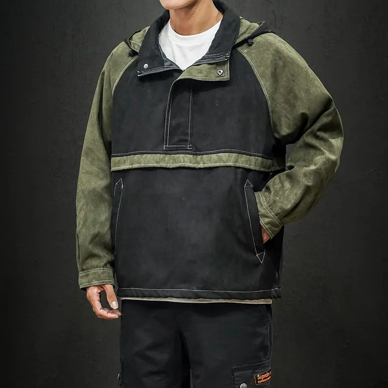 2020 лоскутный пуловер с капюшоном куртка ветровка мужской спортивный костюм