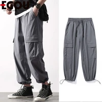 2020 summer cargo pants men ankle banded pants loose male trousers black plus size 5xl drawstring harness elastic waist trousers