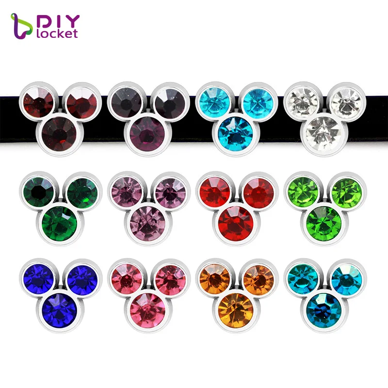 Оптовая продажа 12 шт./лот 8 мм подвески с кристаллами в форме Микки Мауса для