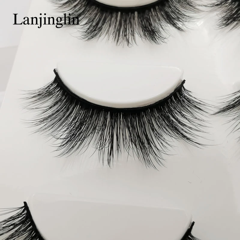 

3 Pairs Fake Eyelashes 100% Mink Eyelashes Mink Lashes Natural Dramatic Volume Eyelashes Makeup Tools Extension False Eyelashes