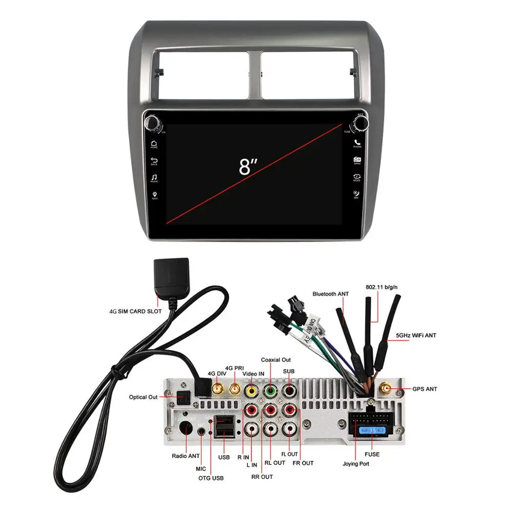 

JOYING 8" Head Unit Android Car Radio Stereo Car Multimedia DVD Player For Toyota Agya Wigo 2013 2018 4G Carplay Steering Wheel
