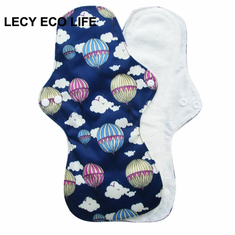 Lecy Eco Life 1 шт. 1" Длина Новое поступление печатные моющиеся тканевые гигиенические прокладки с крыльями