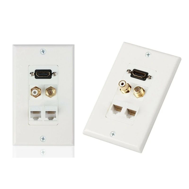 HDMI Ethernet RJ45 RCA Коаксиальная настенная пластина Джек Розетка вставка розетка