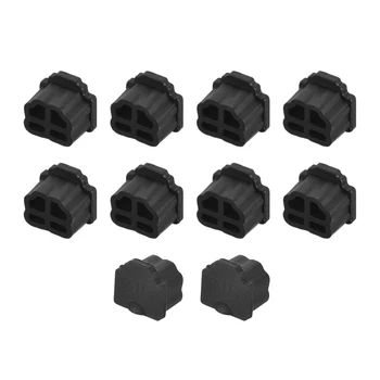 uxcell 10pcs RJ11 Silicone Protector Telephone Modular Port Anti Dust Cap Cover 9.5mmx7.5mm Black 1