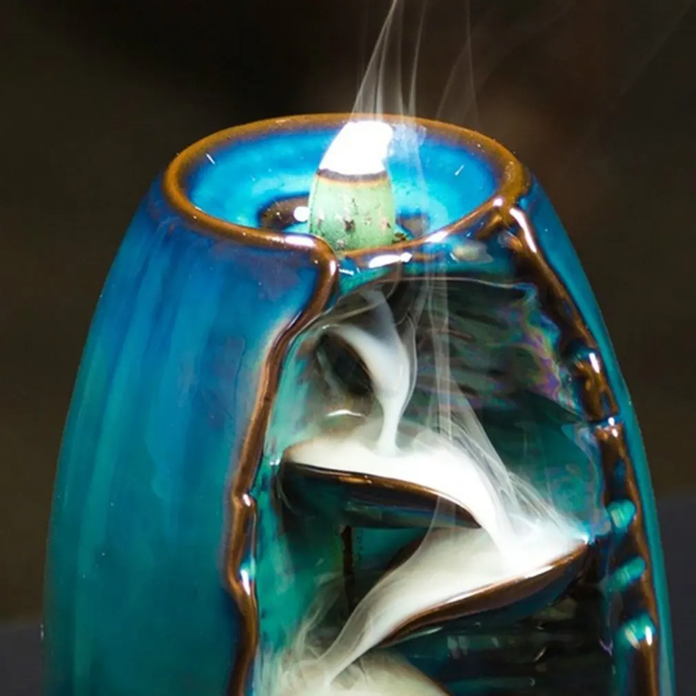 

Ceramic Burner Waterfall Reflux Incense Burner Home Decoration Aromatherapy Decoration 60 Cone Incense