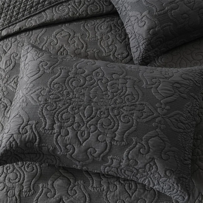 CHAUSUB одеяло с вышивкой набор 3 шт. покрывало на кровать двойное однотонное для