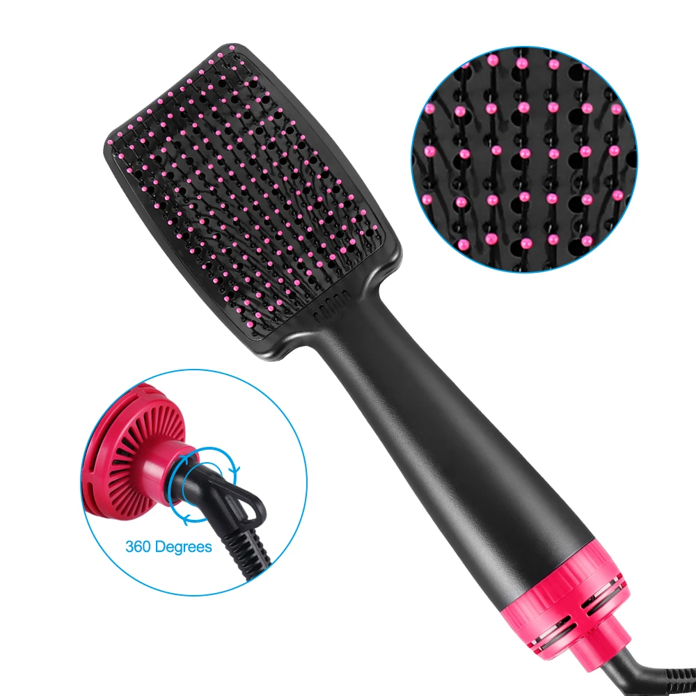 

Electric Hair Dryer Brushes 2 In 1 Blower Straightener Holder Hot Styling Comb