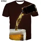 Мужская футболка KYKU, вечерние принтом пива, повседневная, в стиле панк-рок, с круглым вырезом