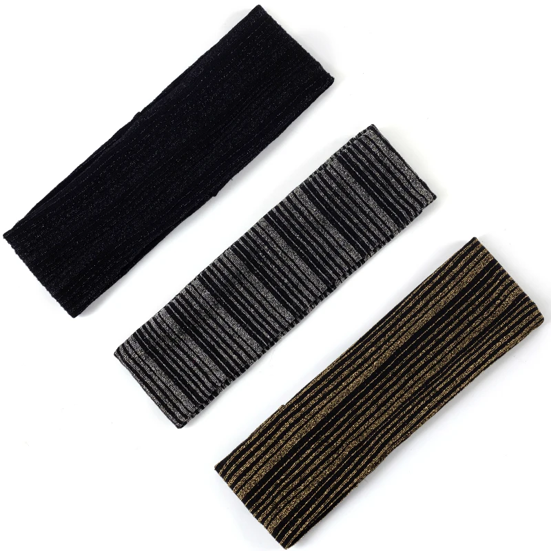 Черный смешивания в цветную полоску для женщин повязка на голову женская летняя