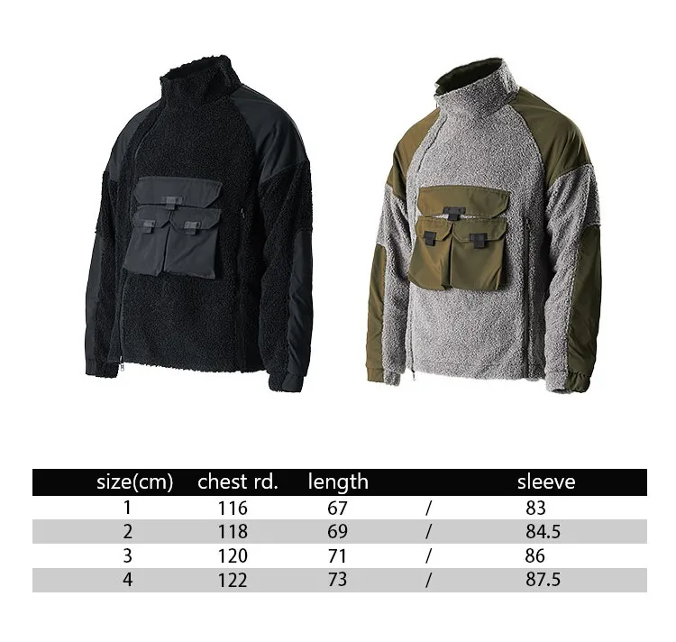 Pupil travel Wool warm jacket pullover with both side wearable front molle front pockets  molle techwear streetwear harajuku