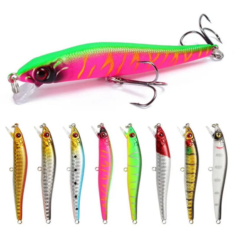 

1PCS 18 Color LURE 3D Eye Flat Tongue 8.5CM 5.8G Mino Simulation Artificial Bait Lifelike Skin Comes With A Pair Of Hooks