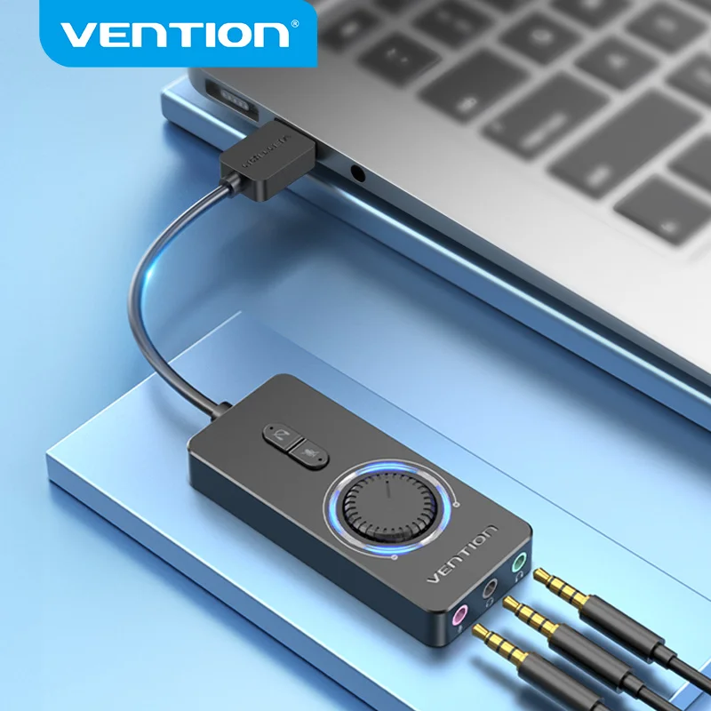 Vention USB звуковая карта аудио интерфейс внешний разъем 3,5 мм микрофон динамик аудио адаптер для ноутбука PS4 ПК гарнитура Аудио Звуковая карта - изображение