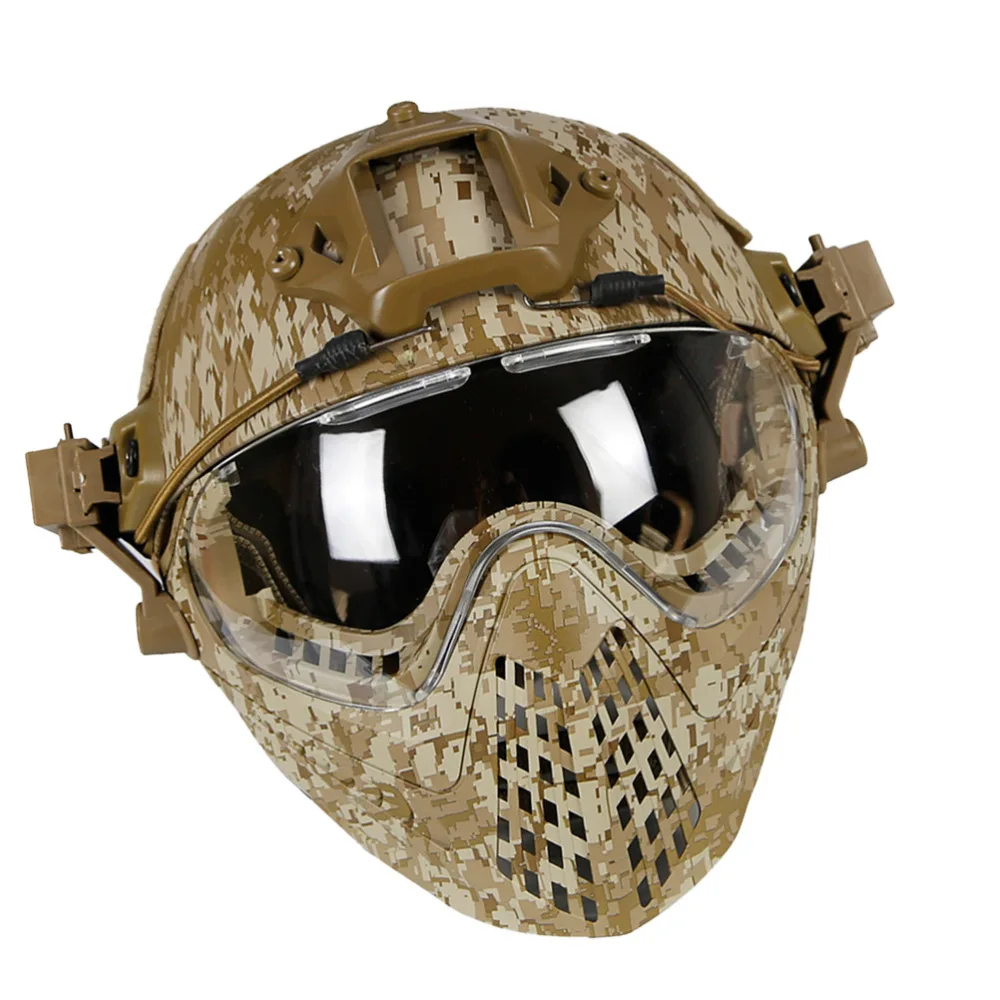 

Style Safety Helmet with Mask Outdoor Helmet for Airsoft Paintball (ACU)
