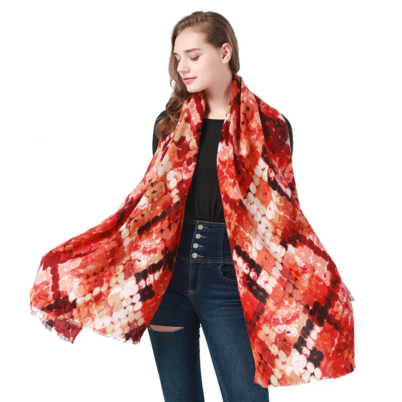 

Fall/winter New Style Cashmere Printing To Keep Warm Fashion Ladies Scarf Geometric Pattern Bib Shawl Women